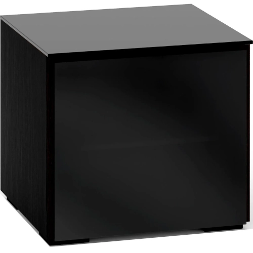 Oslo 217SE Subwoofer Enclosure in Black Oak with Smoked Black Glass Doors & Top